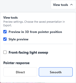 Front-facing light sweep in the view controls